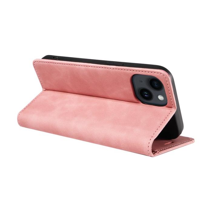 BETOPNICE - BETOPNICE 003 för iPhone 15 Fodral RFID Blocking Konstläder - Pink