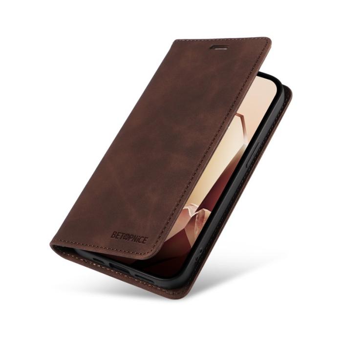 BETOPNICE - BETOPNICE 003 för OnePlus 13 Wallet Fodral Äkta läder - Brun