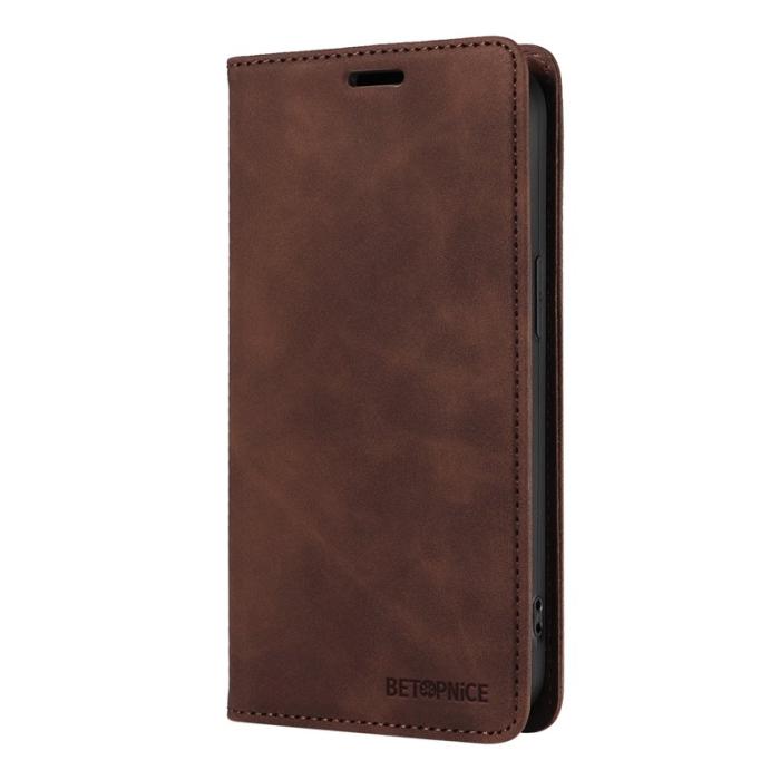BETOPNICE - BETOPNICE 003 för OnePlus 13 Wallet Fodral Äkta läder - Brun