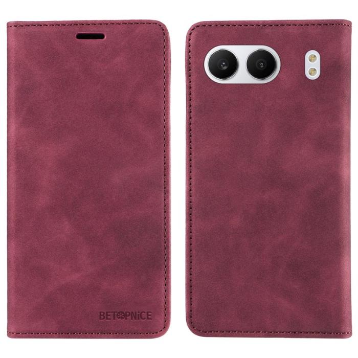 BETOPNICE - BETOPNICE 003 för OnePlus Nord 4 Fodral i Äkta läder - Röd