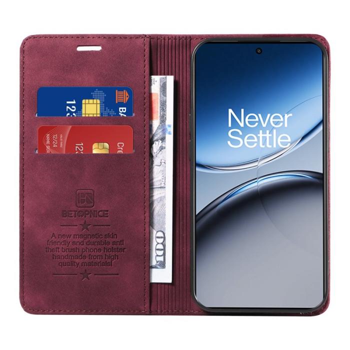 BETOPNICE - BETOPNICE 003 för OnePlus Nord 4 Fodral i Äkta läder - Röd