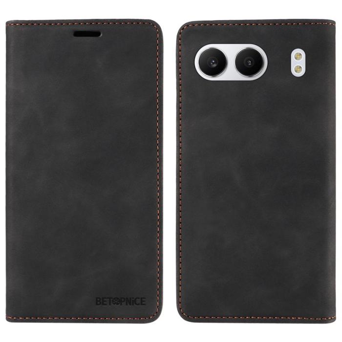 BETOPNICE - BETOPNICE 003 för OnePlus Nord 4 Fodral i Äkta läder - Svart