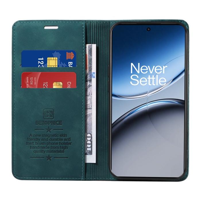 BETOPNICE - BETOPNICE 003 för OnePlus Nord 4 Wallet Fodral Äkta läder - Grön