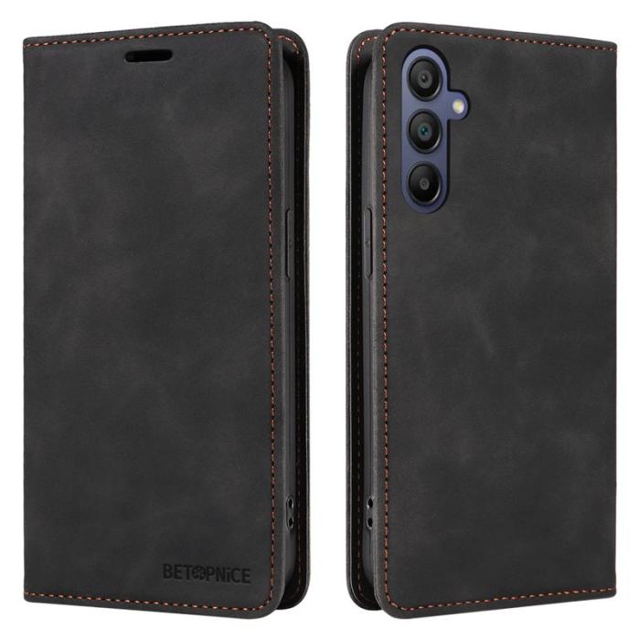 BETOPNICE - BETOPNICE 003 för Samsung Galaxy A17 Fodral Äkta läder - Svart