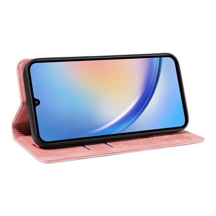 BETOPNICE - BETOPNICE 003 för Samsung Galaxy A34 5G Fodral - PU Läder - Pink