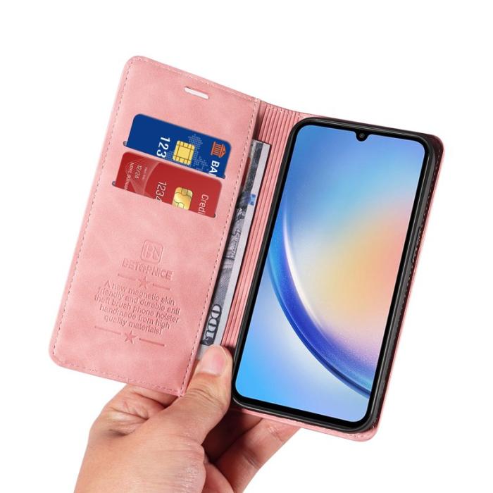 BETOPNICE - BETOPNICE 003 för Samsung Galaxy A34 5G Fodral - PU Läder - Pink