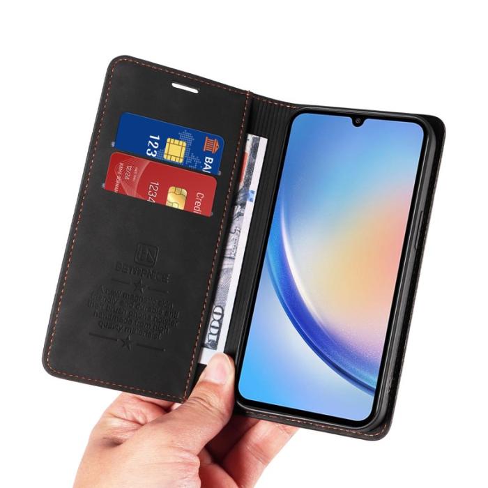 BETOPNICE - BETOPNICE 003 för Samsung Galaxy A34 5G Fodral - PU Läder - Svart