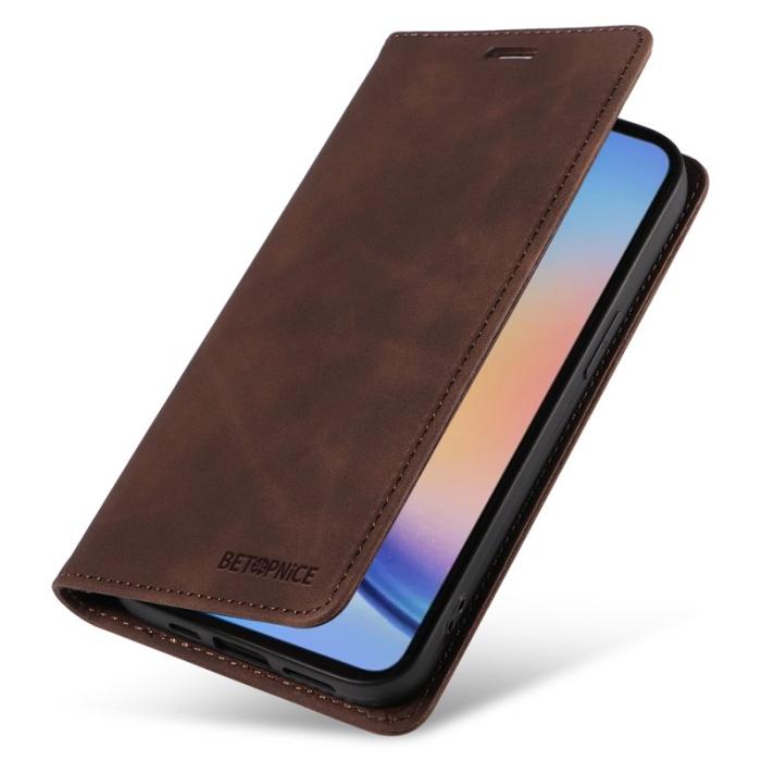 BETOPNICE - BETOPNICE 003 för Samsung Galaxy A35 5G Fodral - Äkta läder - Brun