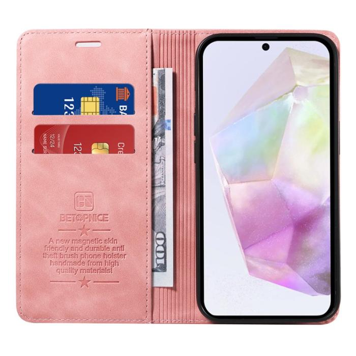 BETOPNICE - BETOPNICE 003 för Samsung Galaxy A36 5G Fodral Äkta läder - Rosa
