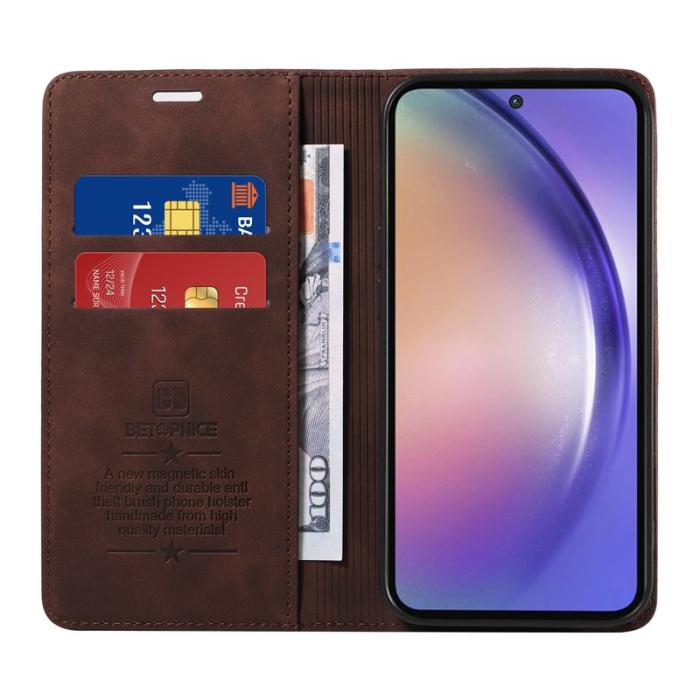 BETOPNICE - BETOPNICE 003 för Samsung Galaxy A55 5G Fodral Äkta läder - Brun