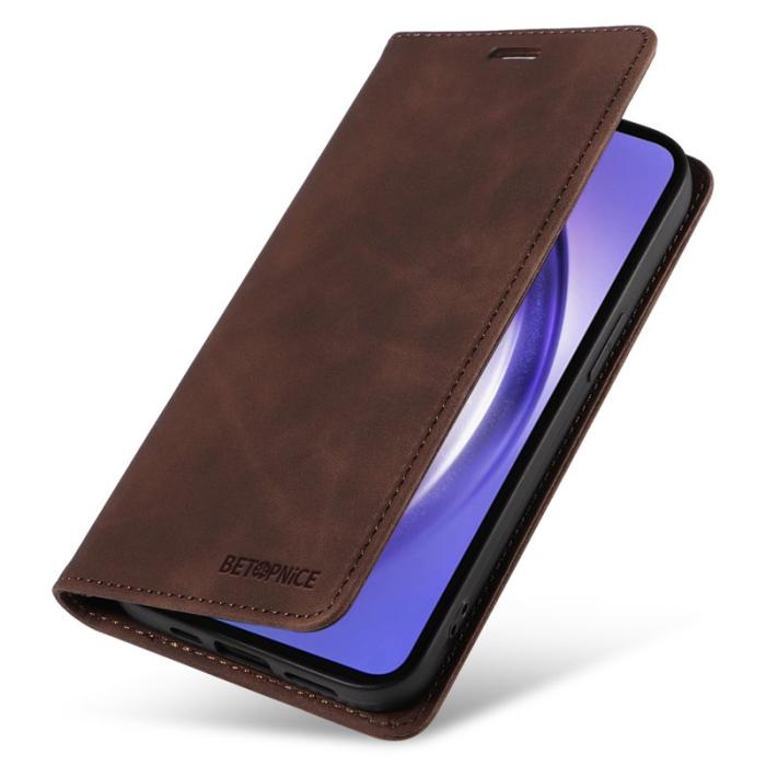 BETOPNICE - BETOPNICE 003 för Samsung Galaxy A55 5G Fodral Äkta läder - Brun