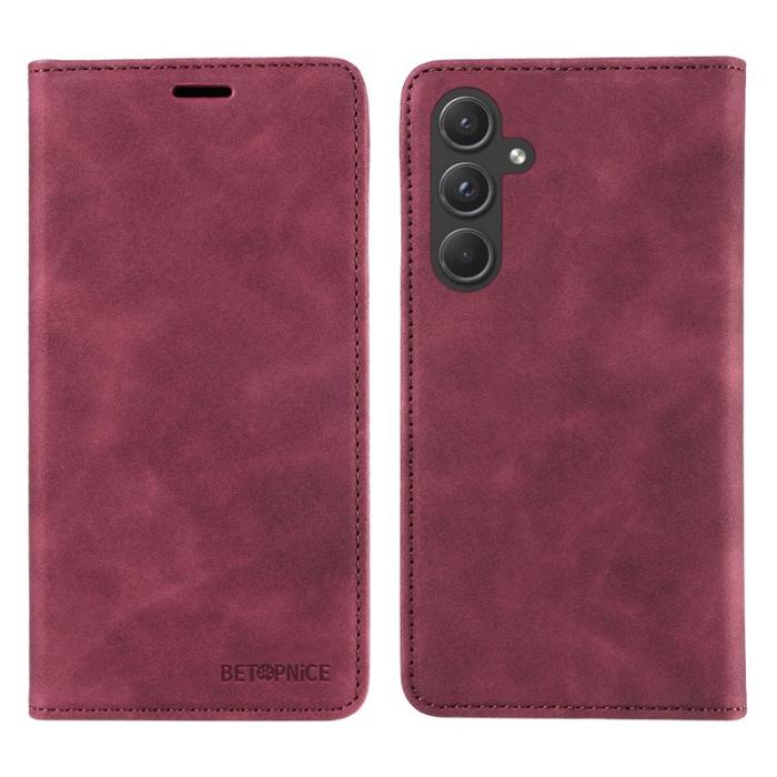 BETOPNICE - BETOPNICE 003 för Samsung Galaxy A55 5G Fodral Äkta läder - Röd