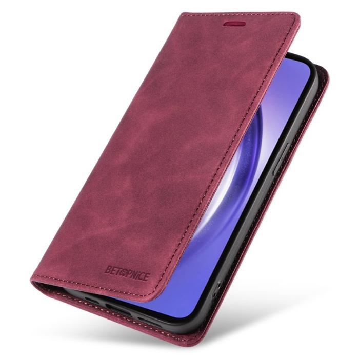 BETOPNICE - BETOPNICE 003 för Samsung Galaxy A55 5G Fodral Äkta läder - Röd