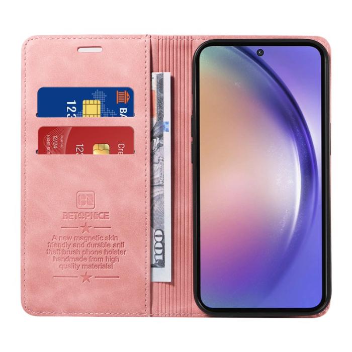 BETOPNICE - BETOPNICE 003 för Samsung Galaxy A55 5G Fodral Äkta läder - Rosa