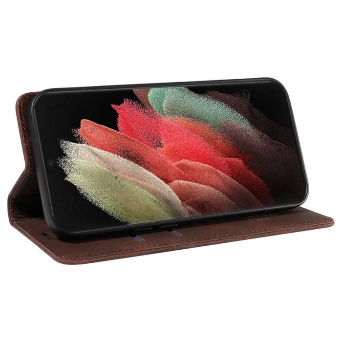 BETOPNICE - BETOPNICE 003 för Samsung Galaxy S21 Ultra 5G Fodral - Äkta läder - Brun