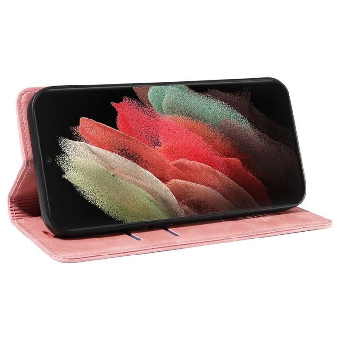 BETOPNICE - BETOPNICE 003 för Samsung Galaxy S21 Ultra 5G Fodral - Äkta läder - Rosa