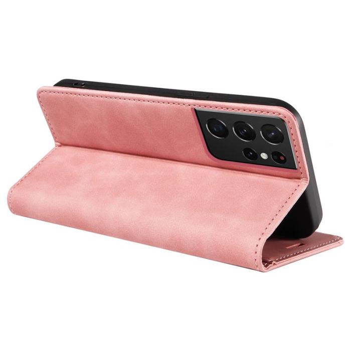 BETOPNICE - BETOPNICE 003 för Samsung Galaxy S21 Ultra 5G Fodral - Äkta läder - Rosa