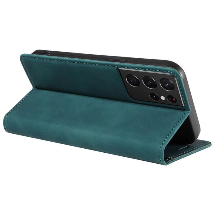BETOPNICE - BETOPNICE 003 för Samsung Galaxy S21 Ultra Fodral Äkta läder - Grön