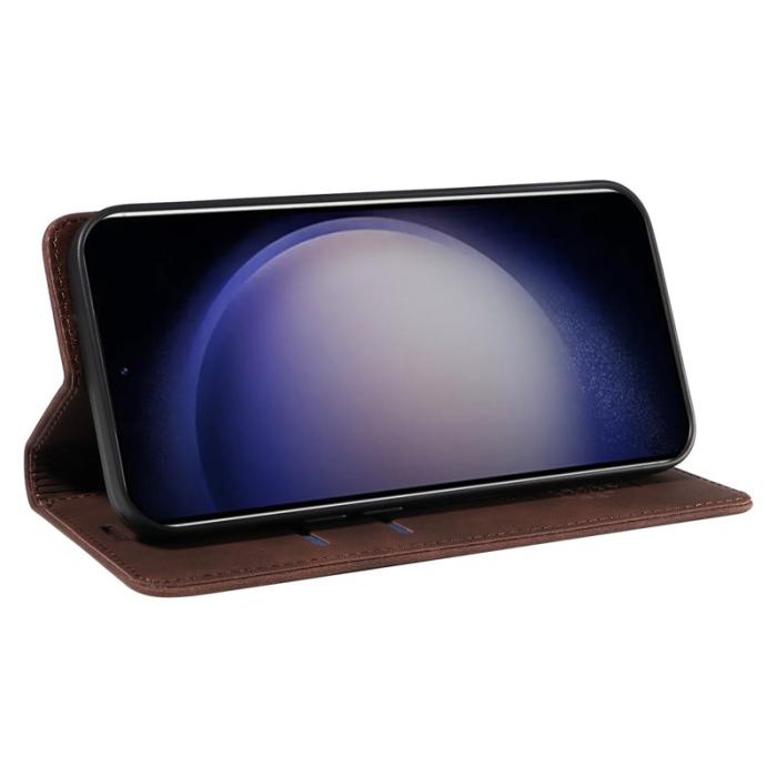 BETOPNICE - BETOPNICE 003 för Samsung Galaxy S24 Fodral Äkta läder - Brun