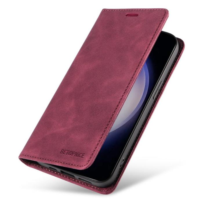 BETOPNICE - BETOPNICE 003 för Samsung Galaxy S24 Fodral Äkta läder - Röd