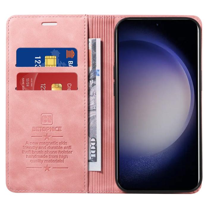BETOPNICE - BETOPNICE 003 för Samsung Galaxy S24+ Fodral Äkta läder - Rosa