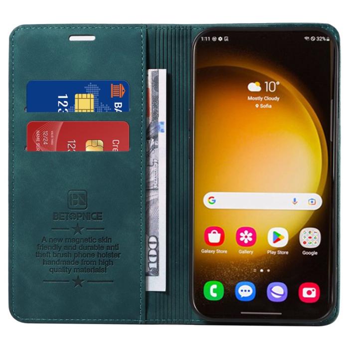 BETOPNICE - BETOPNICE 003 för Samsung Galaxy S24 Ultra Fodral - Äkta läder - Grön