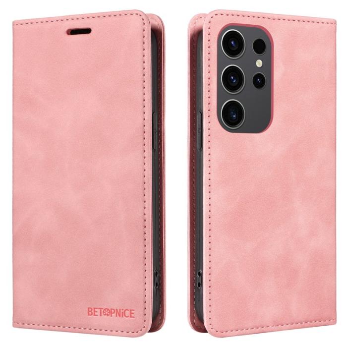 BETOPNICE - BETOPNICE 003 för Samsung Galaxy S24 Ultra Fodral - Äkta läder - Pink