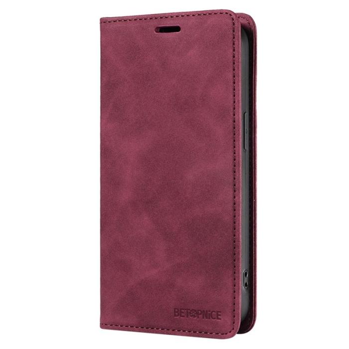 BETOPNICE - BETOPNICE 003 för Samsung Galaxy S24 Ultra Plånboksfodral Konstläder - Röd