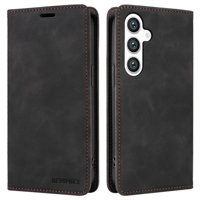 BETOPNICE - BETOPNICE 003 för Samsung Galaxy S25+ Fodral i Äkta Läder - Svart