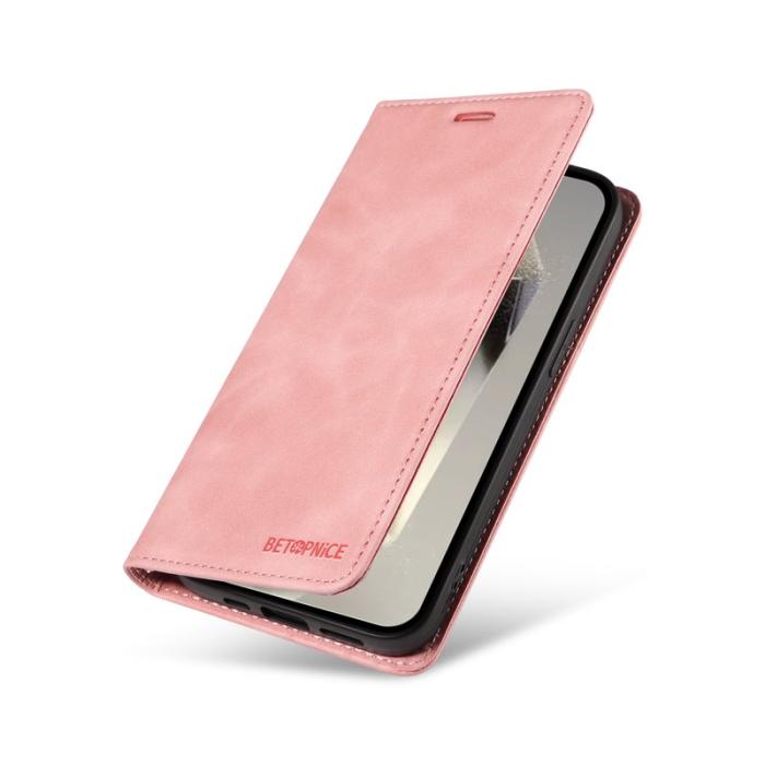 BETOPNICE - BETOPNICE 003 för Samsung Galaxy S25 Ultra Fodral Äkta läder - Rosa