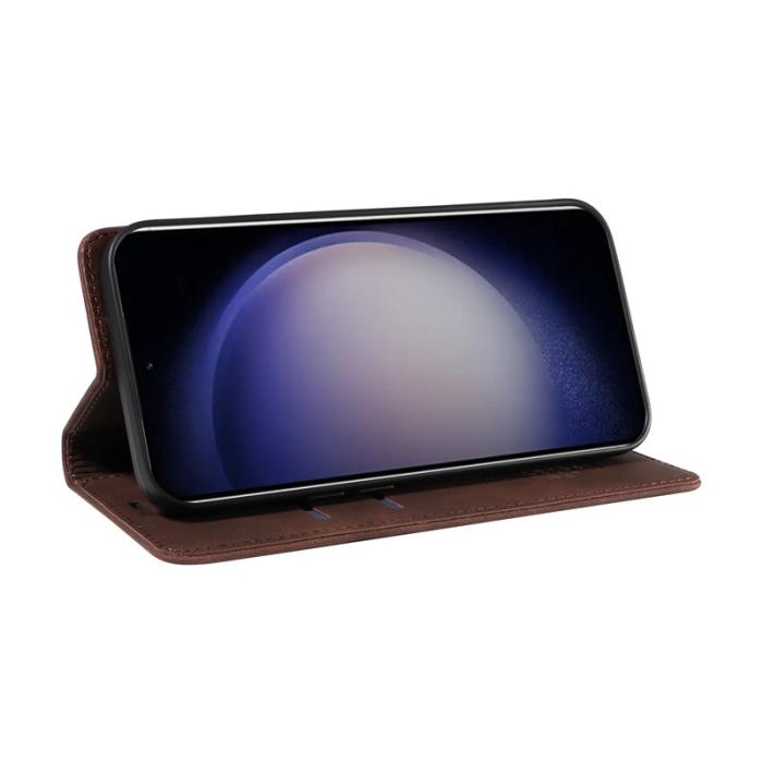 BETOPNICE - BETOPNICE 003 för Samsung Galaxy S25 Wallet Fodral Äkta läder - Brun