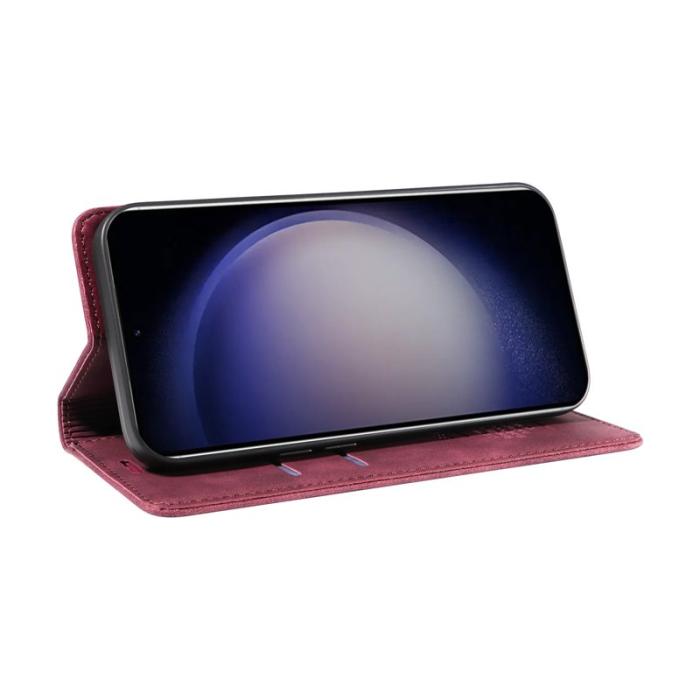 BETOPNICE - BETOPNICE 003 för Samsung Galaxy S25+ Wallet Fodral Äkta läder - Röd