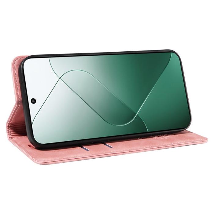 BETOPNICE - BETOPNICE 003 för Xiaomi 14 Fodral RFID Blocker - Bokstil - Rosa
