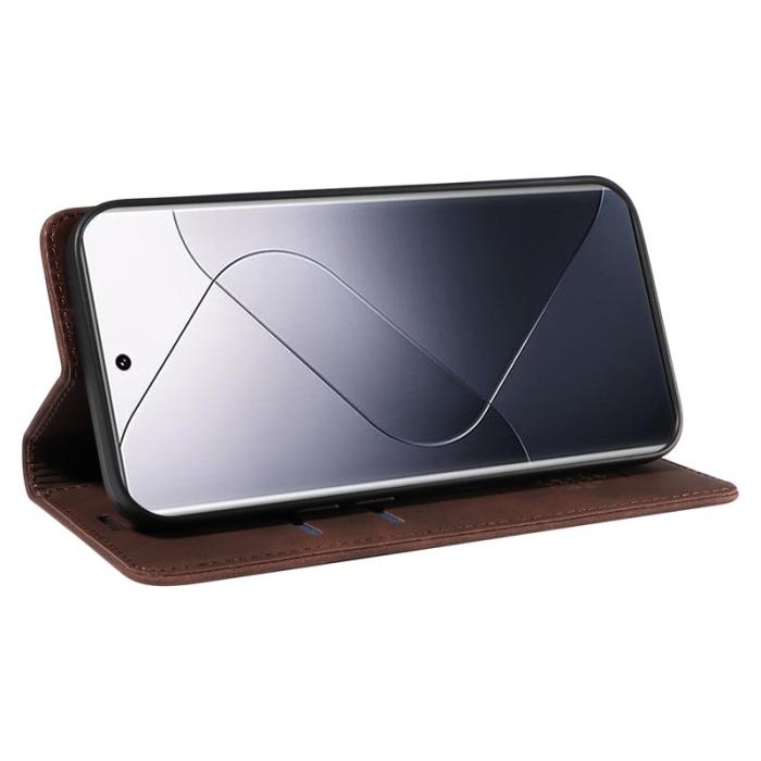 BETOPNICE - BETOPNICE 003 för Xiaomi 14 Pro Fodral Äkta läder - Brun