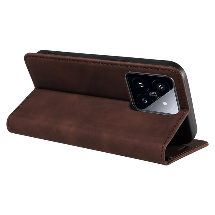BETOPNICE - BETOPNICE 003 för Xiaomi 14 Pro Fodral Äkta läder - Brun