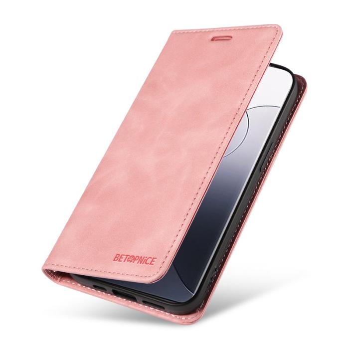 BETOPNICE - BETOPNICE 003 för Xiaomi 14 Pro Fodral Äkta läder - Pink