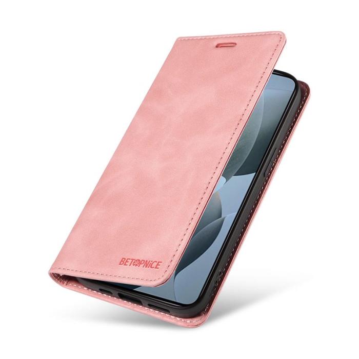 BETOPNICE - BETOPNICE 003 för Xiaomi 14T Fodral i Äkta läder - Pink