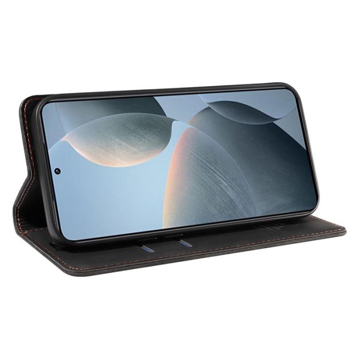 BETOPNICE - BETOPNICE 003 för Xiaomi 14T Wallet Fodral Äkta läder - Svart