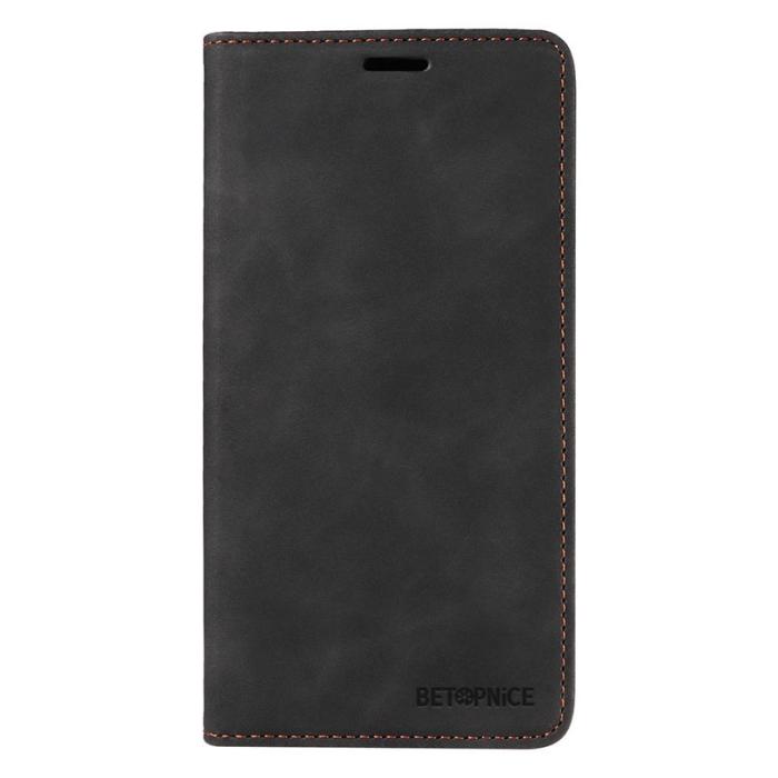 BETOPNICE - BETOPNICE 003 för Xiaomi 14T Wallet Fodral Äkta läder - Svart