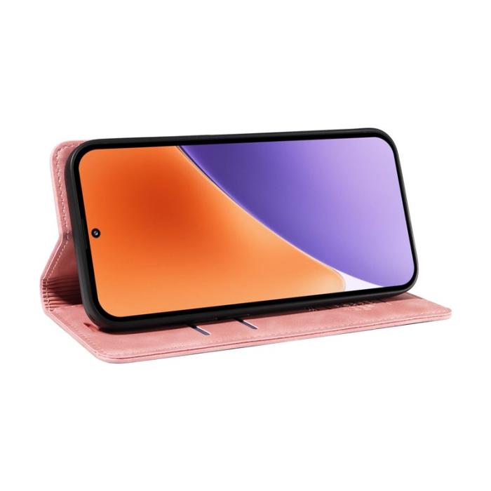 BETOPNICE - BETOPNICE 003 för Xiaomi 15 Fodral i läder med ställ - Rosa