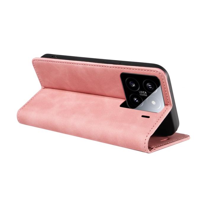 BETOPNICE - BETOPNICE 003 för Xiaomi 15 Fodral i läder med ställ - Rosa