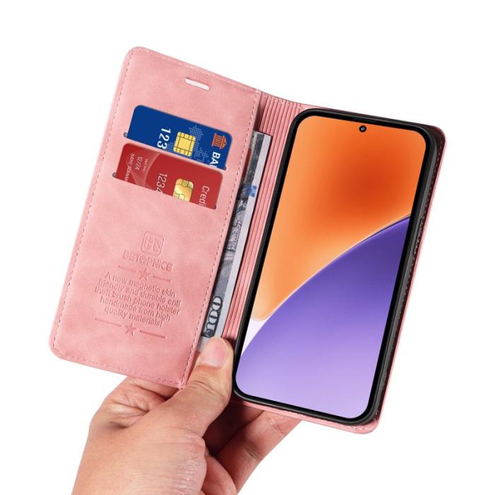 BETOPNICE - BETOPNICE 003 för Xiaomi 15 Fodral i läder med ställ - Rosa