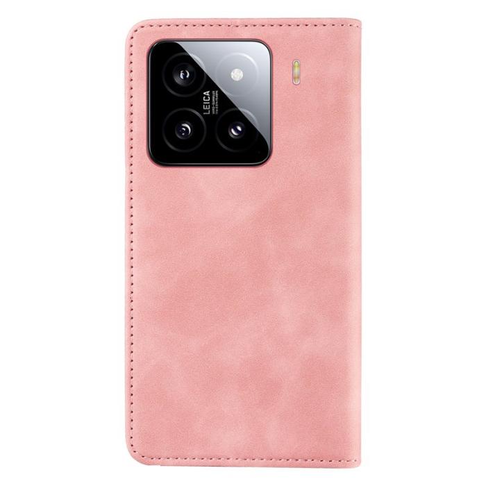 BETOPNICE - BETOPNICE 003 för Xiaomi 15 Fodral i läder med ställ - Rosa