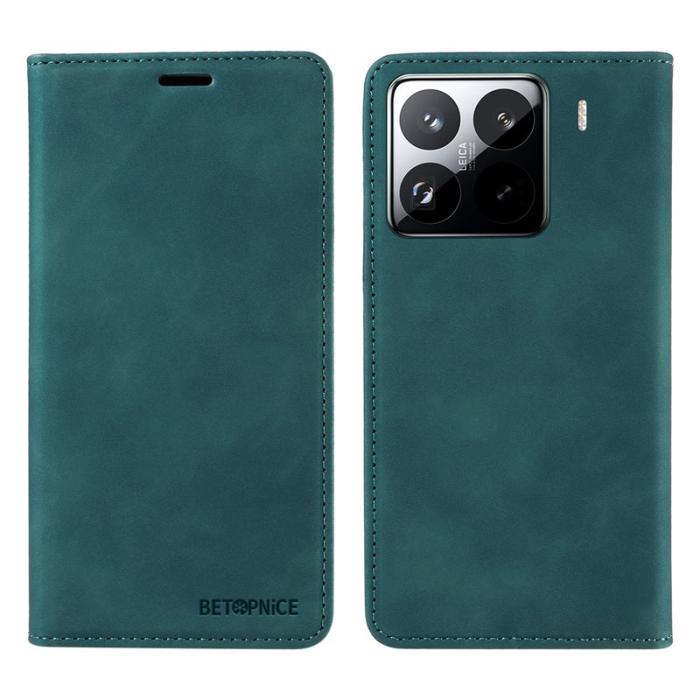 BETOPNICE - BETOPNICE 003 för Xiaomi 15 Pro Wallet Fodral Äkta läder - Grön