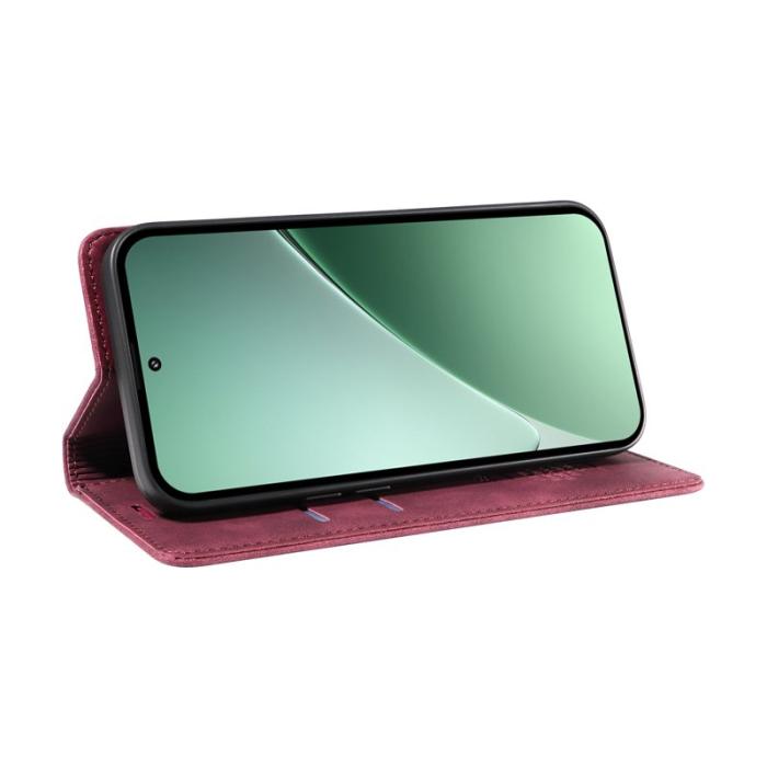 BETOPNICE - BETOPNICE 003 för Xiaomi 15 Pro Wallet Fodral Äkta läder - Röd