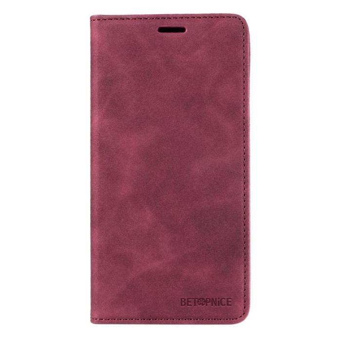 BETOPNICE - BETOPNICE 003 för Xiaomi 15 Pro Wallet Fodral Äkta läder - Röd