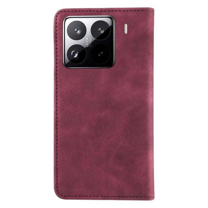 BETOPNICE - BETOPNICE 003 för Xiaomi 15 Pro Wallet Fodral Äkta läder - Röd