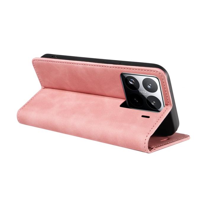 BETOPNICE - BETOPNICE 003 för Xiaomi 15 Pro Wallet Fodral Äkta läder - Rosa