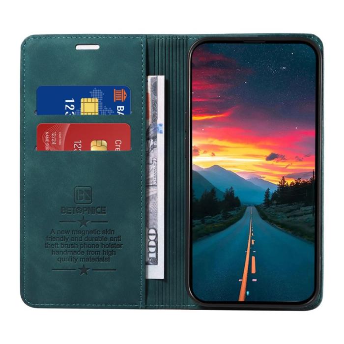 BETOPNICE - BETOPNICE 003 för Xiaomi 15 Ultra Fodral Äkta läder - Grön