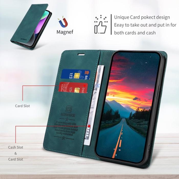 BETOPNICE - BETOPNICE 003 för Xiaomi 15 Ultra Fodral Äkta läder - Grön